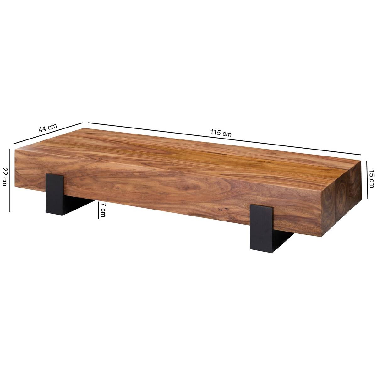 Couchtisch braun B/H/T: ca. 115x22x44 cm