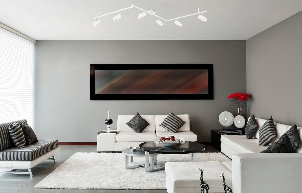 GLOBO Spot weiß Metall B/H/T: ca. 10x18,5x180 cm GU10 6 Brennstellen