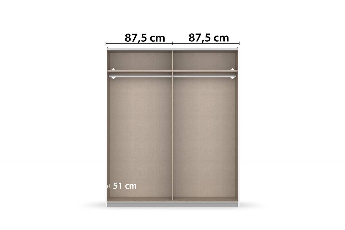 Kleiderschrank Oslo Alpinweiß grau B/H/T: ca. 175x210x59 cm