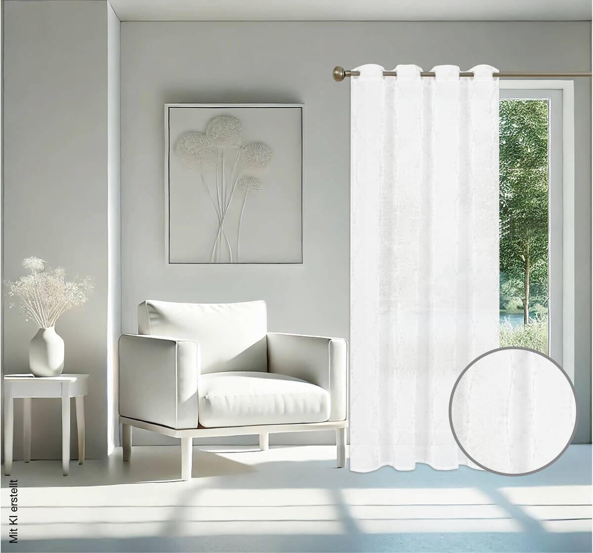 home Topline Ösenvorhang Nora weiß 100% Polyester B/L: ca. 135x245 cm