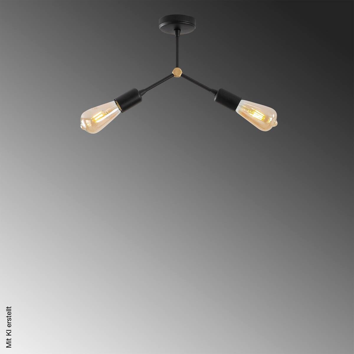 Opviq Deckenleuchte Sparrow-1252 schwarz B/H/T/L: ca. 34x26x10x34 cm E27 2 Brennstellen