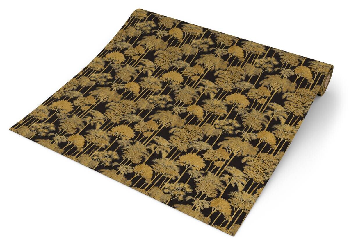 Vliestapete Dschungel gold schwarz B/L: ca. 53x1005 cm
