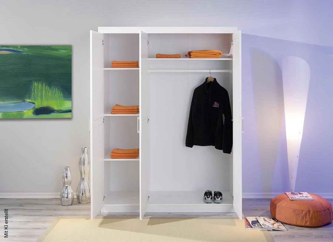 Kleiderschrank Magnus weiß B/H/T: ca. 140x190x55 cm