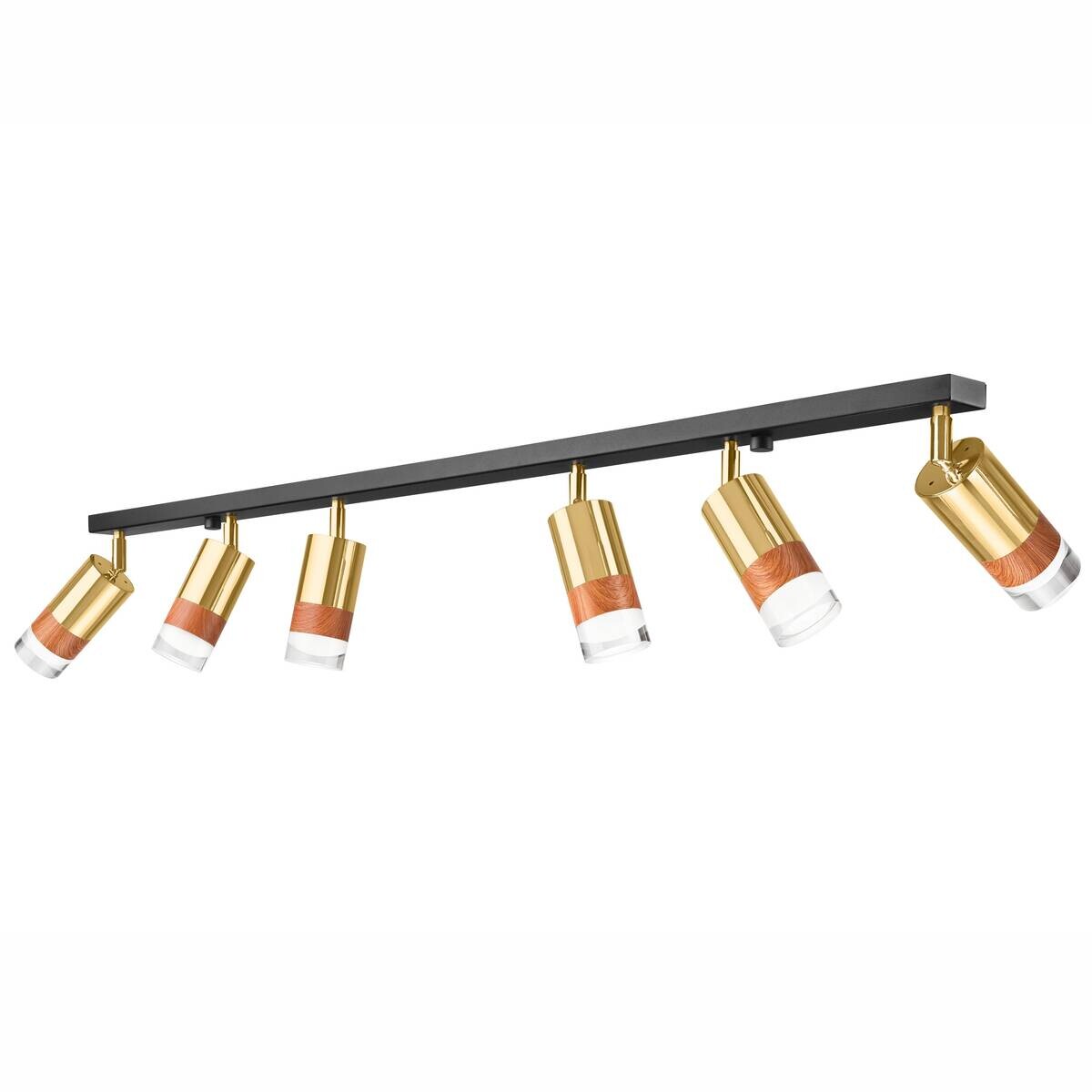 Lamkur Deckenleuchte gold Glas Stahl B/H/L: ca. 8x19x117 cm 6 Brennstellen