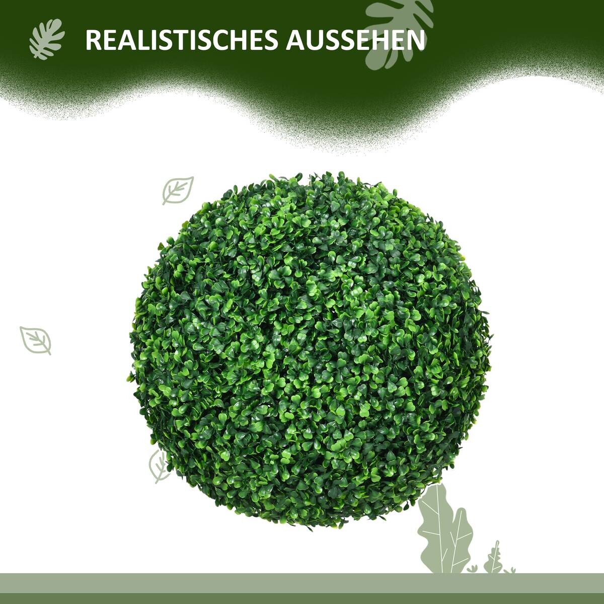 HOMCOM Kunstpflanze grün Polypropylen B/H/L: ca. 40x40x40 cm