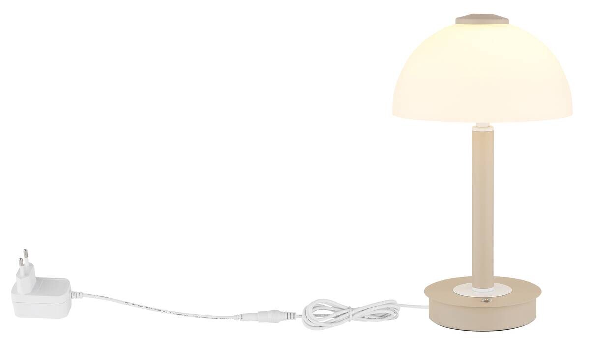 GLOBO LED-Tischleuchte sand Opal Glas Metall H/D: ca. 31,5x18 cm 1 Brennstellen