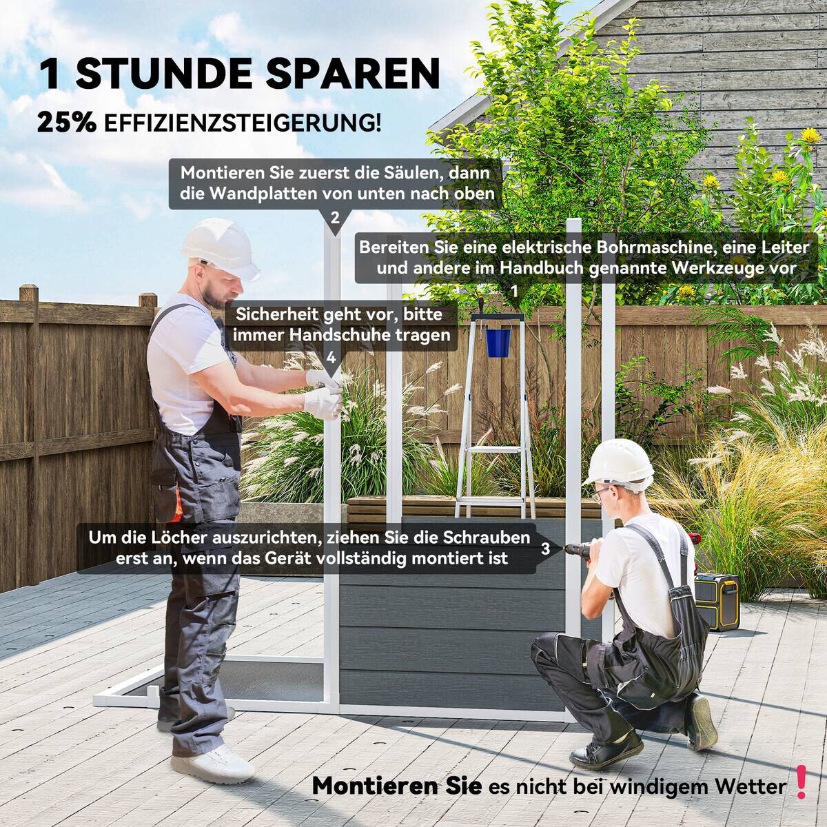 Outsunny Gartenhaus grau B/H/L: ca. 130x199x186 cm