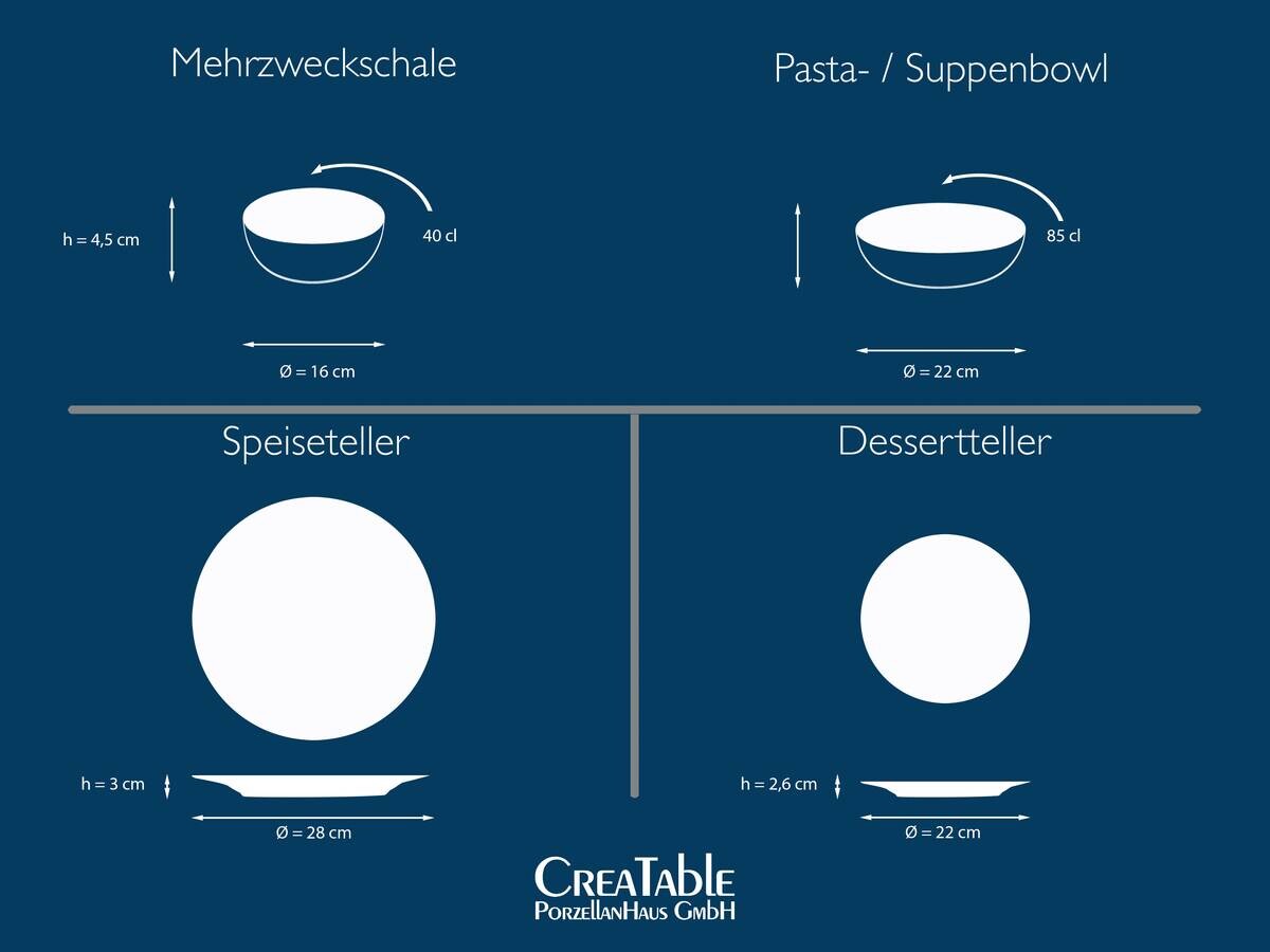 CreaTable Tafelservice Uno Rusty rosé Steinzeug 8 tlg.