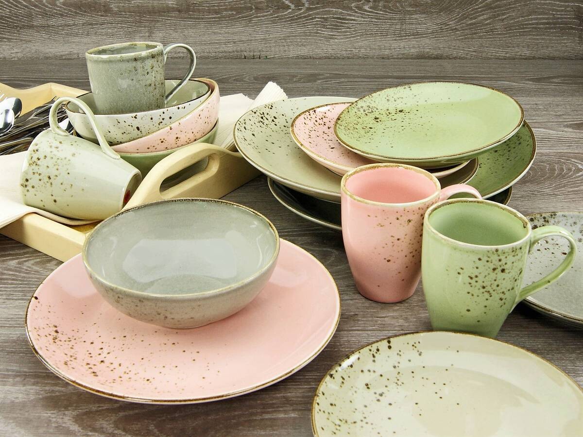 CreaTable Kombiservice Nature Collection VINTAGE GARDEN multicolor Steinzeug 16 tlg.