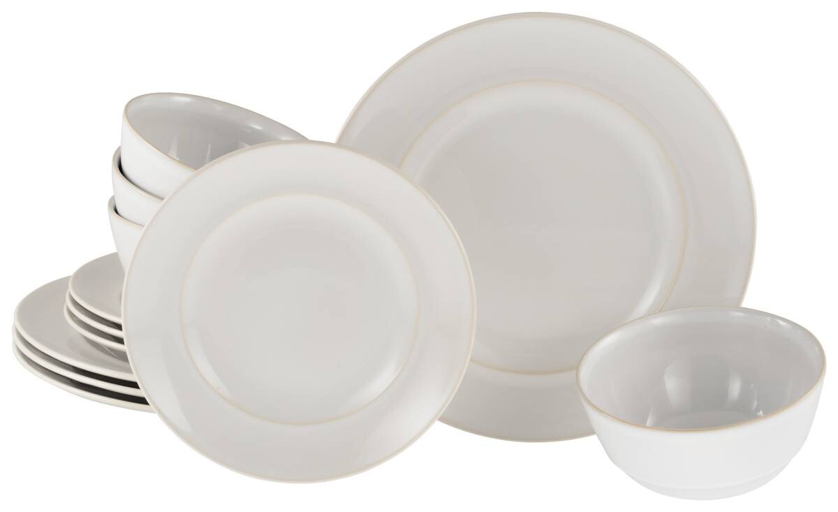 CreaTable Tafelservice ANTIQUE sand Steinzeug 12 tlg.