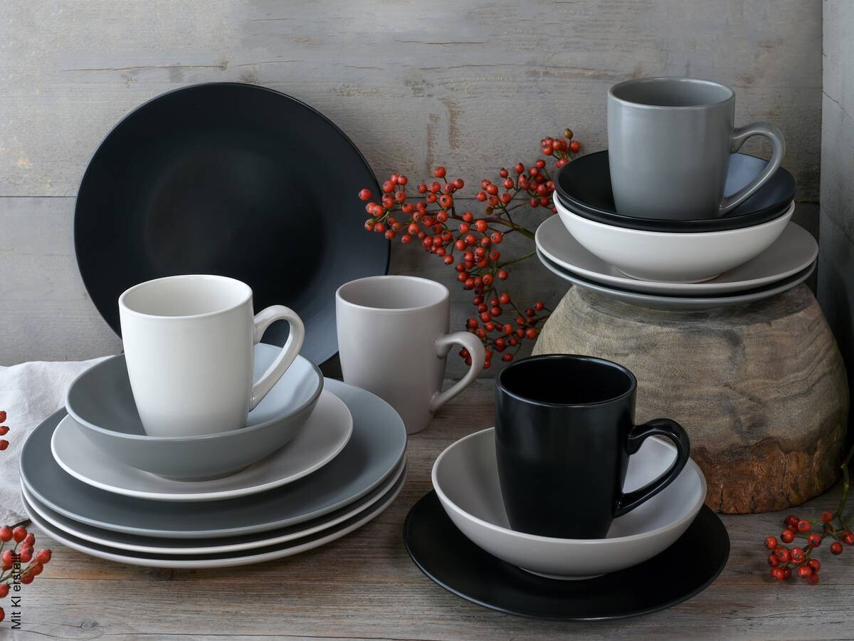 CreaTable Kombiservice Manhattan multicolor Steinzeug 16 tlg.