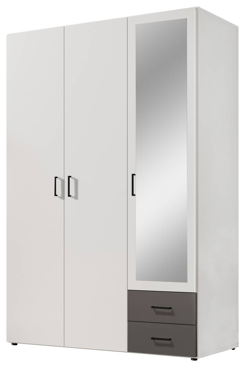 Kleiderschrank Base 3 weiß B/H/T: ca. 121x176x51 cm