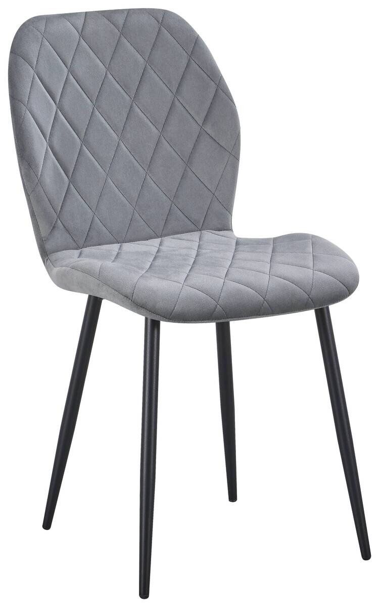 Stuhl Zoe grau Samtoptik B/H/T: ca. 45x85x58 cm