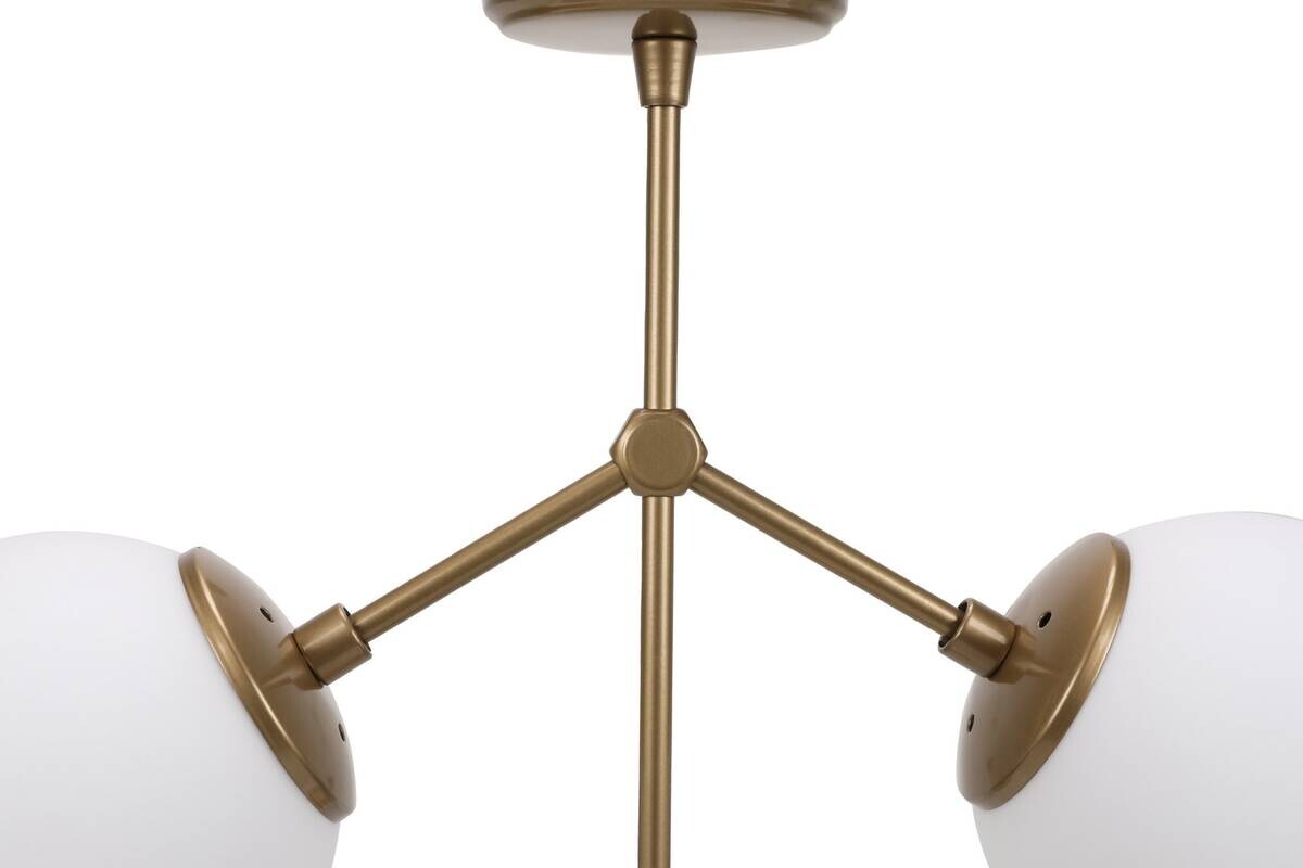 Opviq Deckenleuchte Damar gelb weiß Metall Glas B/H/T/L/D: ca. 15x43x15x43x15 cm E27 3 Brennstellen