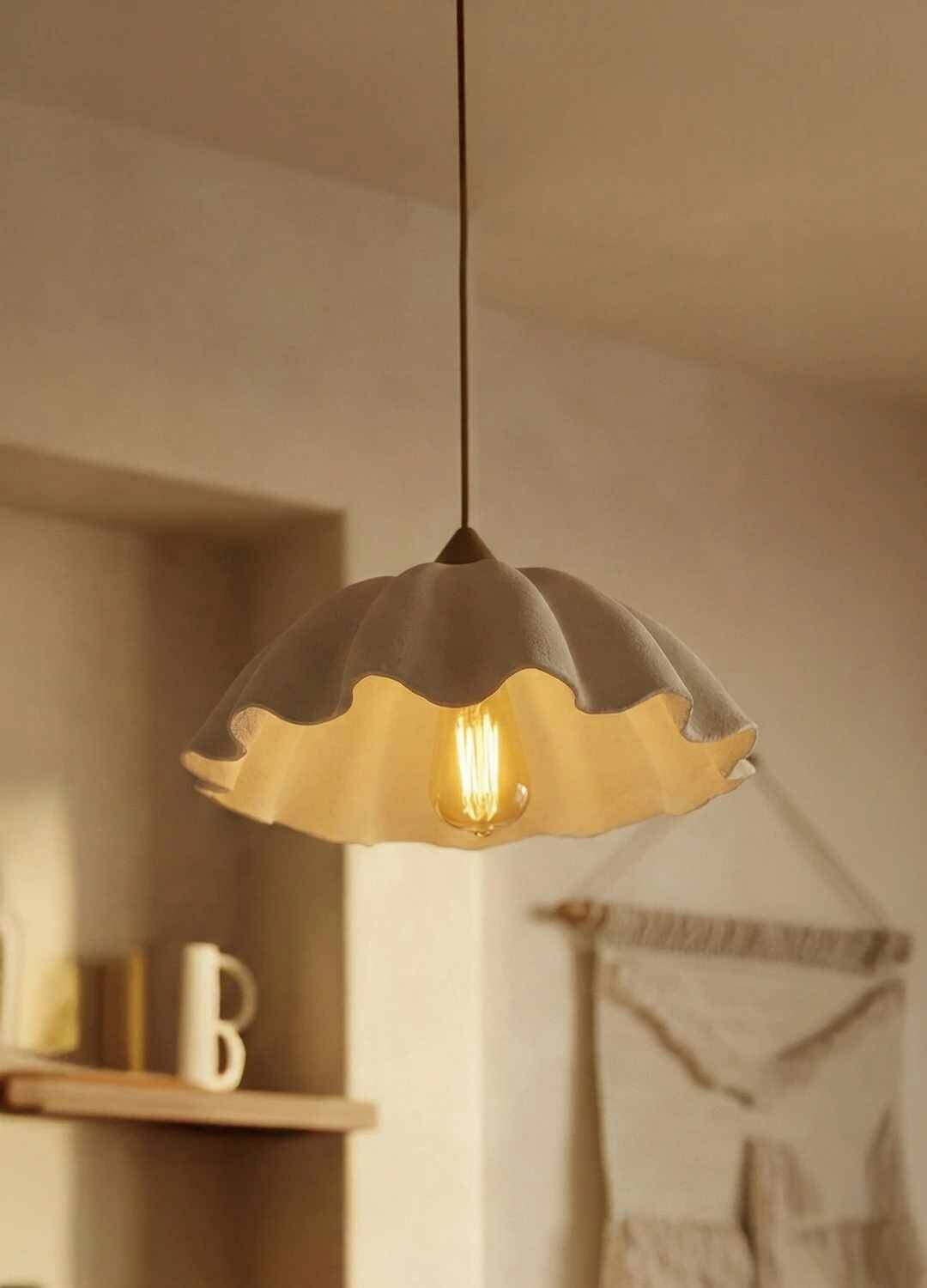 Opviq Pendelleuchte weiß Kunststoff B/H/T/L/D: ca. 35x90x35x35x35 cm E27 1 Brennstellen