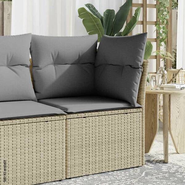 vidaXL Gartensessel beige Kunststoff B/H/L: ca. 62x69x55 cm