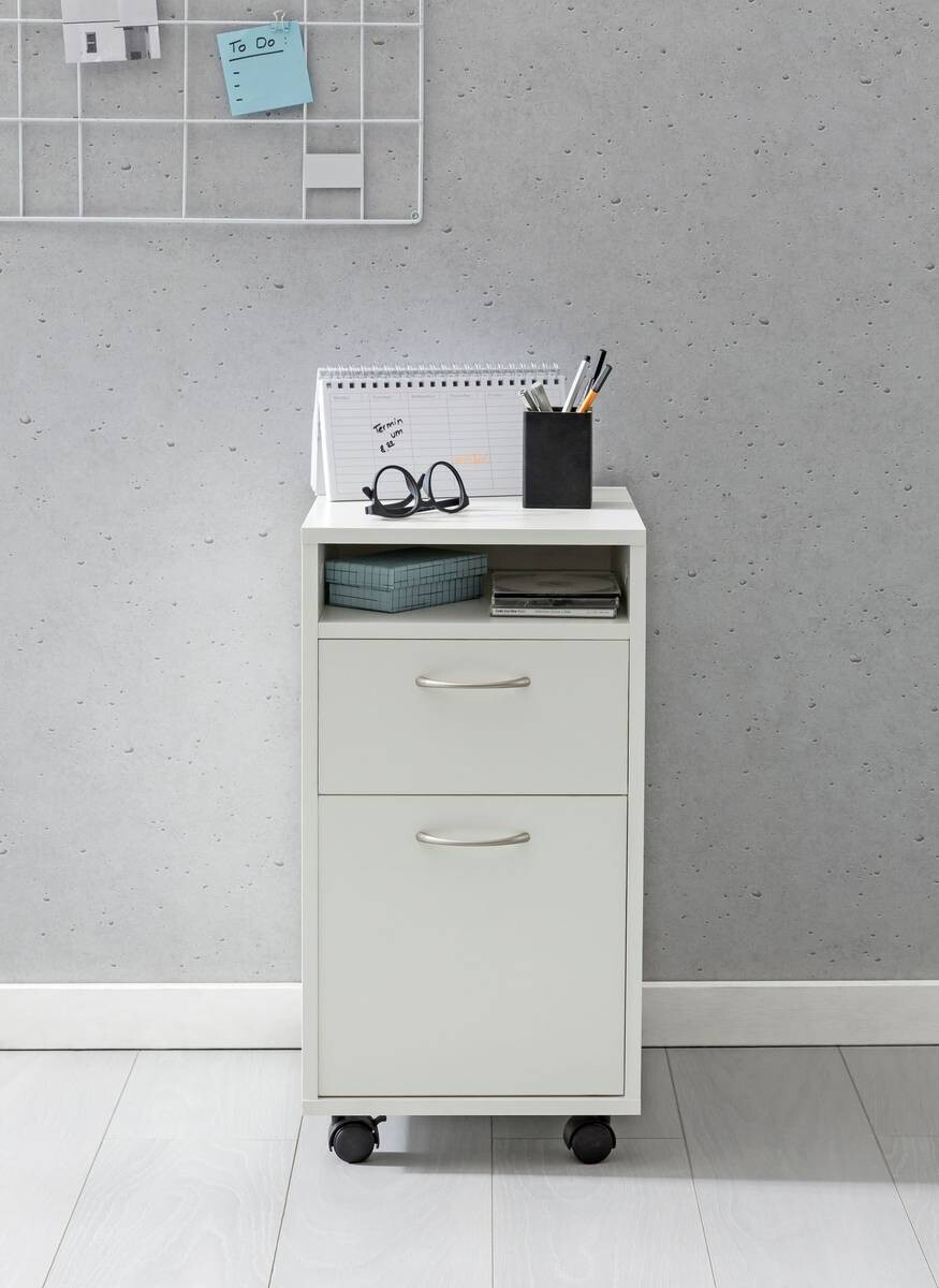 Rollcontainer weiß Spanplatte B/H/T: ca. 33x63x38 cm