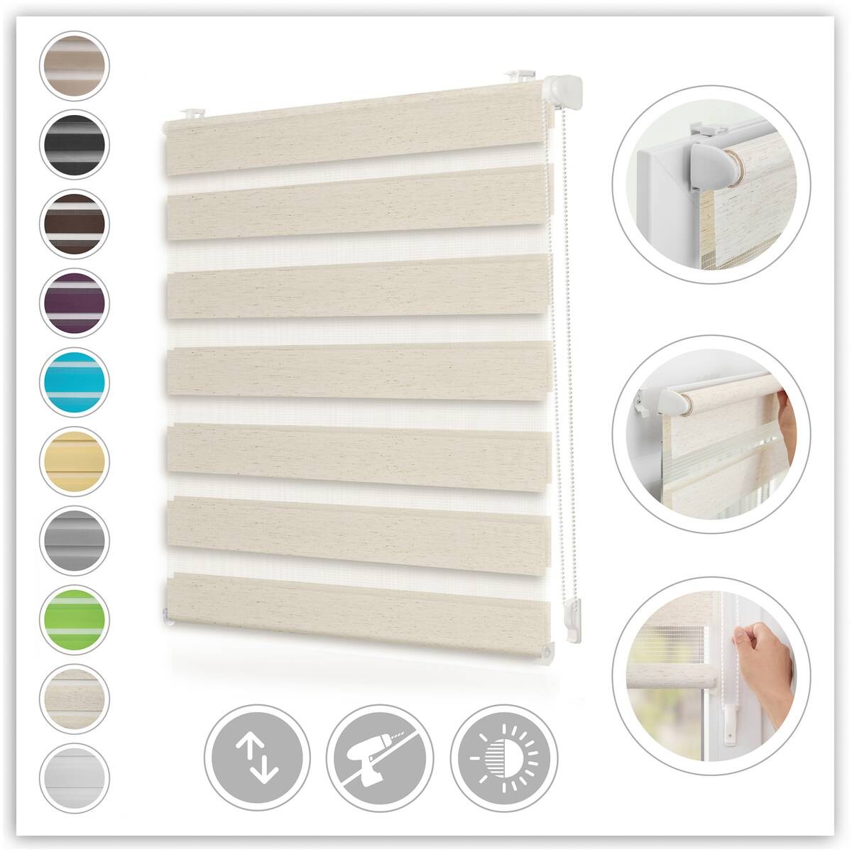 LICHTBLICK Doppelrollo Duo natur B/L: ca. 50x150 cm