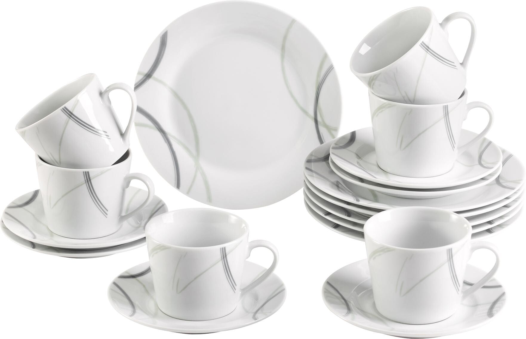 Sensation Kaffeeservice weiß Porzellan 18 tlg