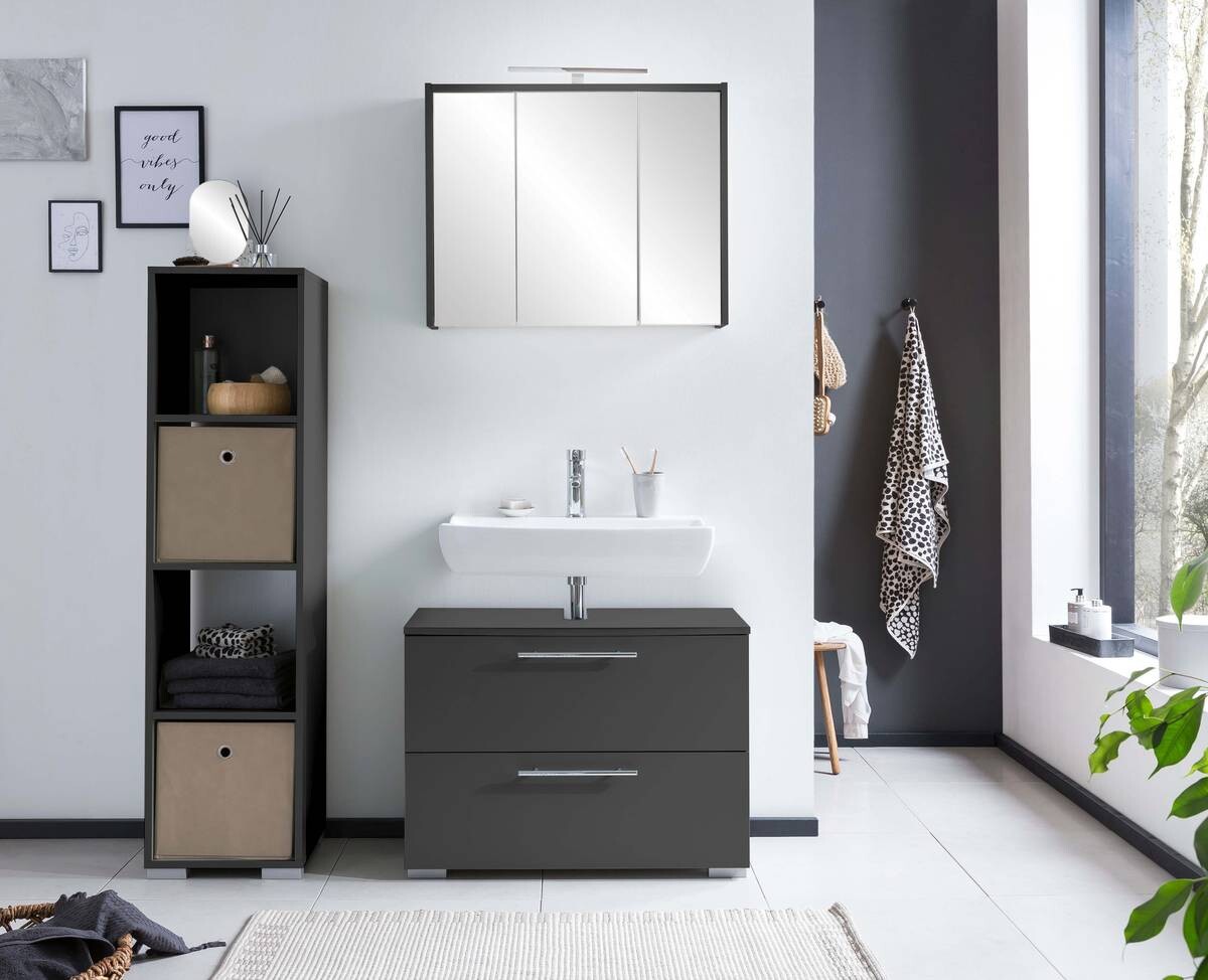 Spiegelschrank Flag anthrazit B/H/T: ca. 74,5x64x16 cm