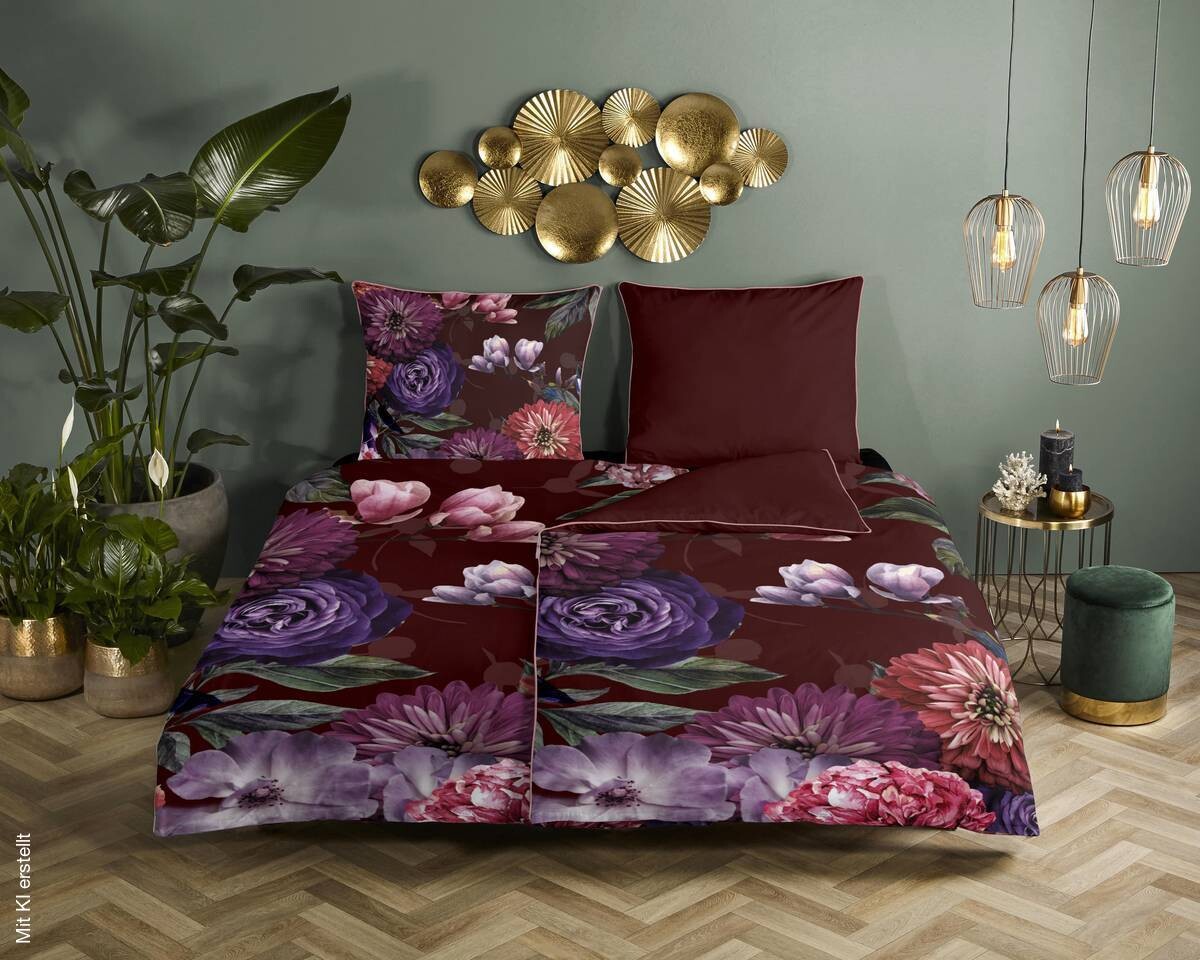 Baumwoll Bettwäsche Bloomie Satin