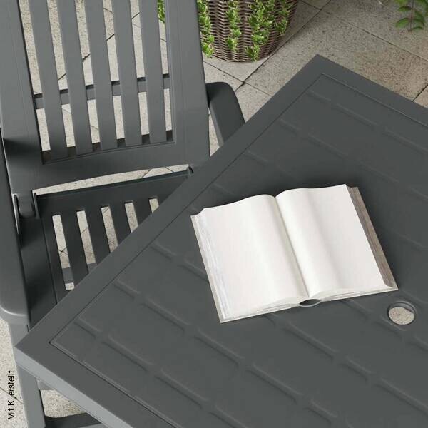 vidaXL Gartentisch anthrazit Kunststoff B/H/L: ca. 75x72x80 cm