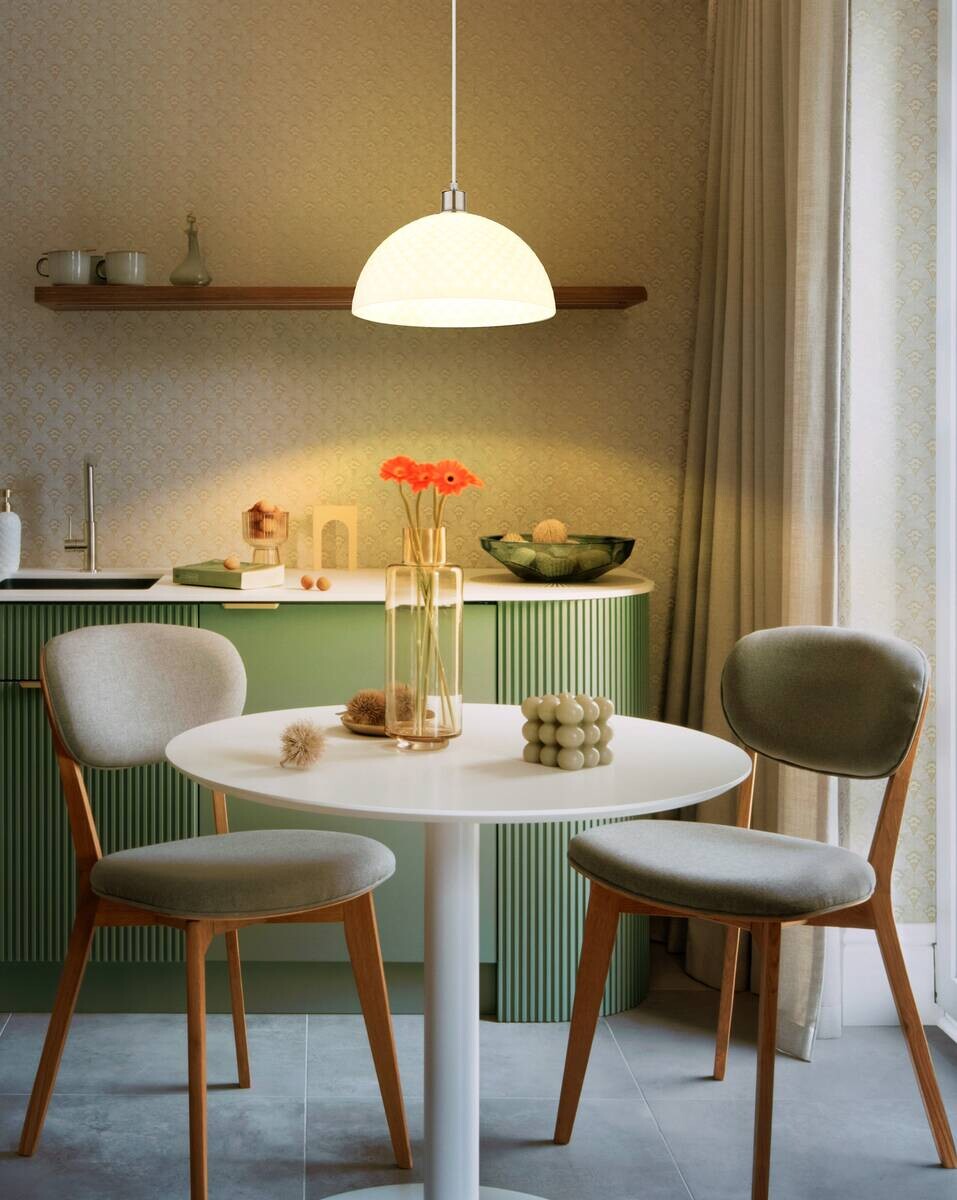 GLOBO Pendelleuchte Opal nickel Glas Metall PVC H/D: ca. 120x35 cm E27 1 Brennstellen