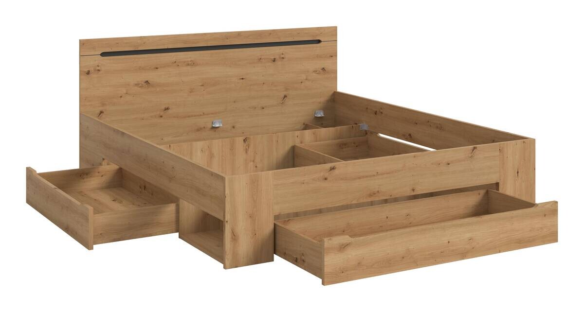 Bett CANU basaltgrau Artisan Nachbildung