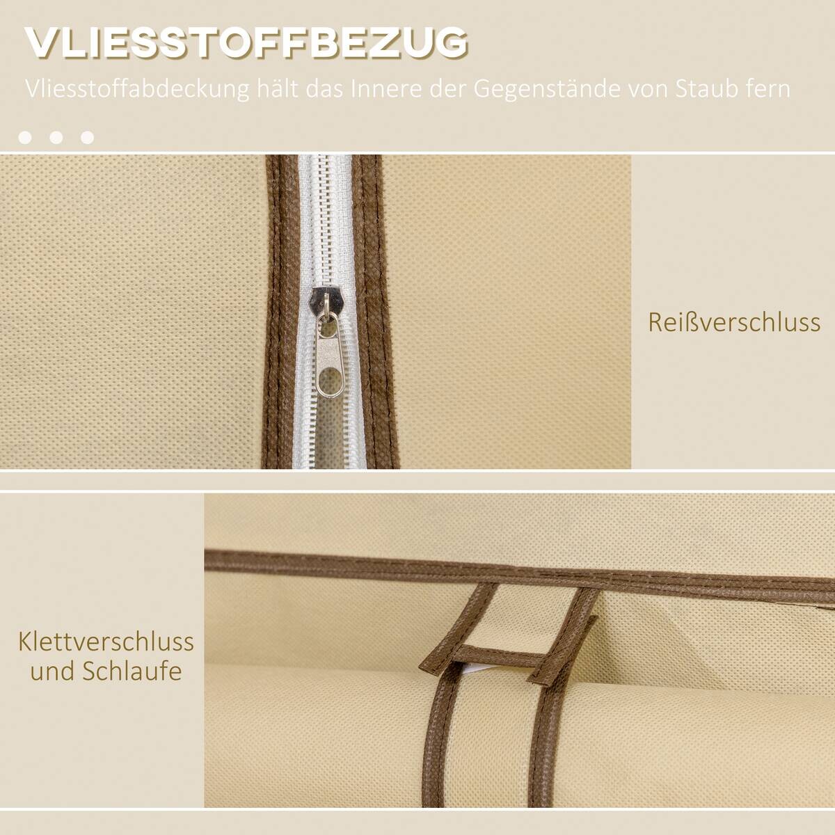 HOMCOM Kleiderschrank beige Edelstahl B/H/L: ca. 43x125x162,5 cm