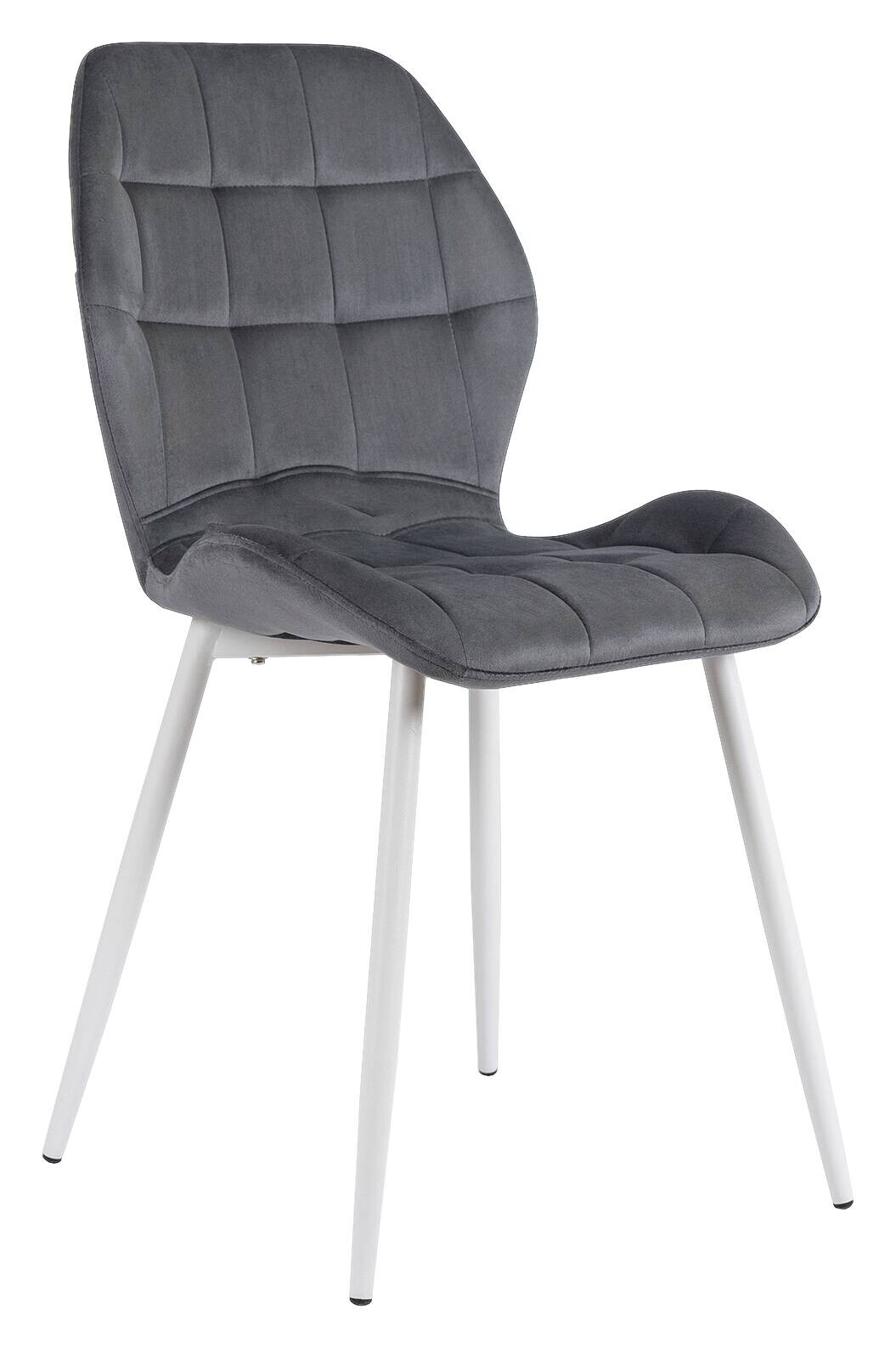 Stuhl LUCKY grau Velourstoff B/H/T: ca. 47x86x58 cm