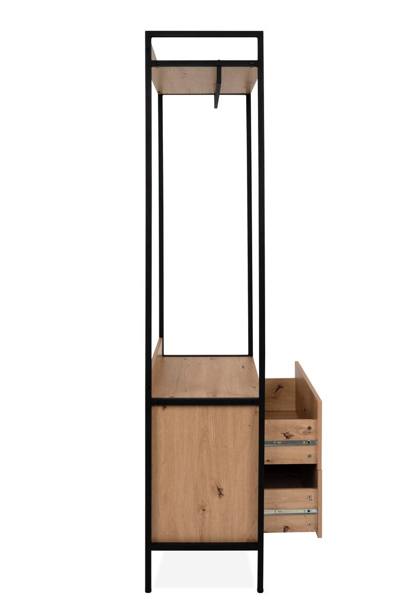 Garderobe Dhaka Eiche Nachbildung schwarz B/H/T: ca. 64x190x40 cm