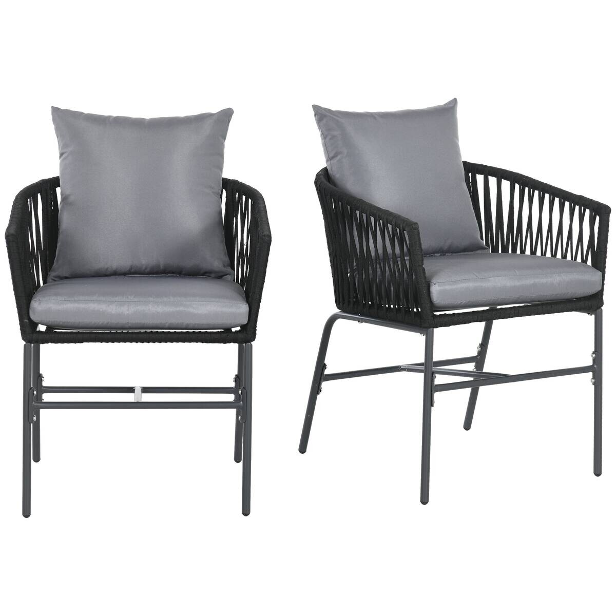 Outsunny Gartenstuhl dunkelgrau Polyester B/H/L: ca. 60x57x71 cm
