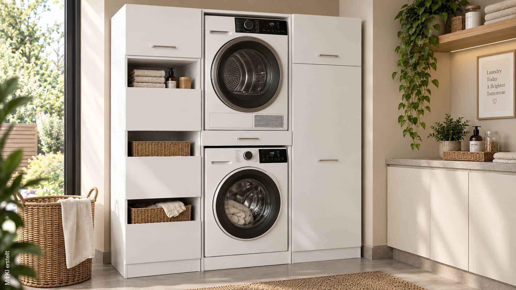 Wäschesammler Washino weiß B/H/T: ca. 50x162x67,5 cm