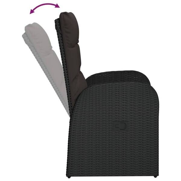 vidaXL Gartensessel schwarz Kunststoff B/H/L: ca. 73x105x57 cm