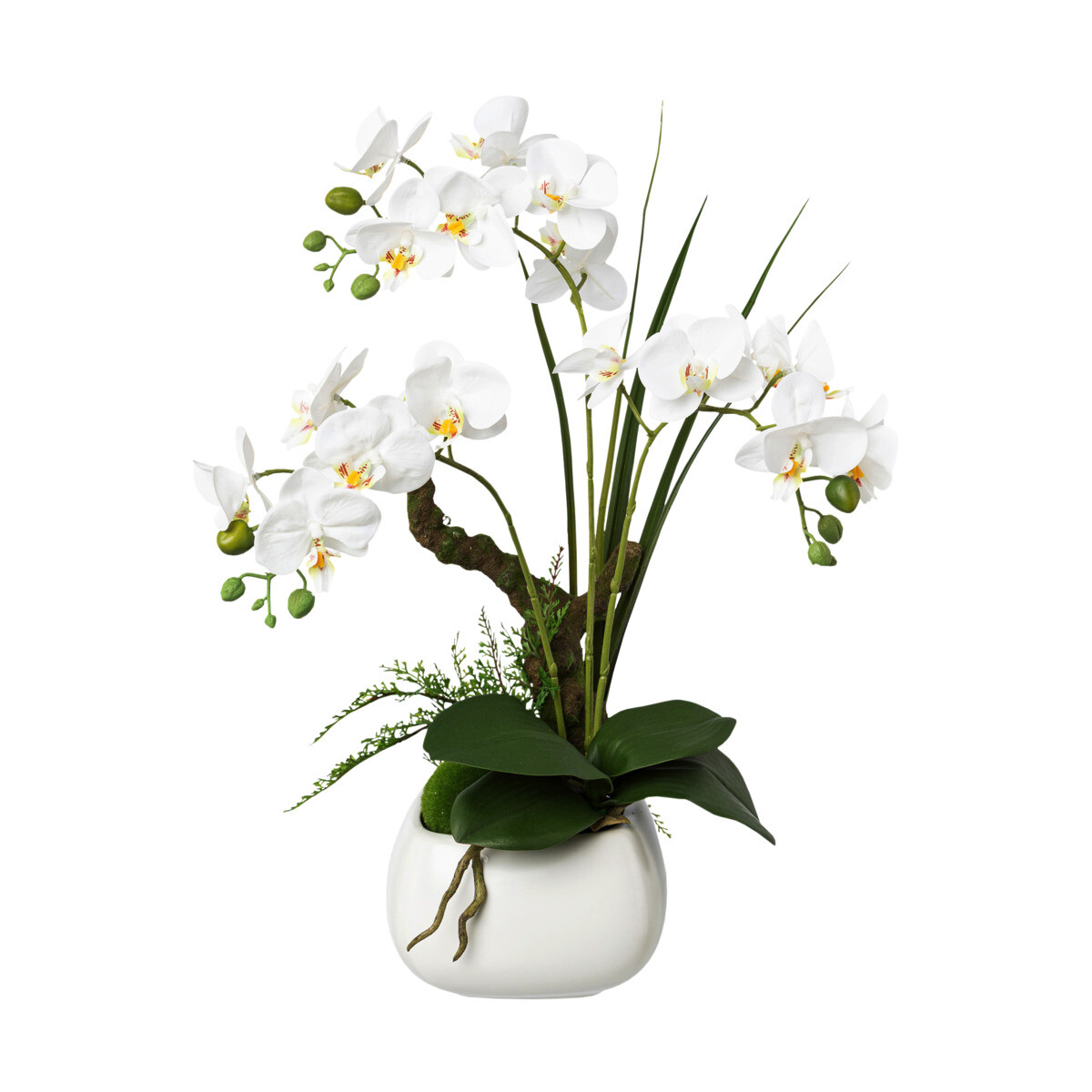 Kunstpflanze Orchidee weiß Kunststoff H: ca. 46 cm