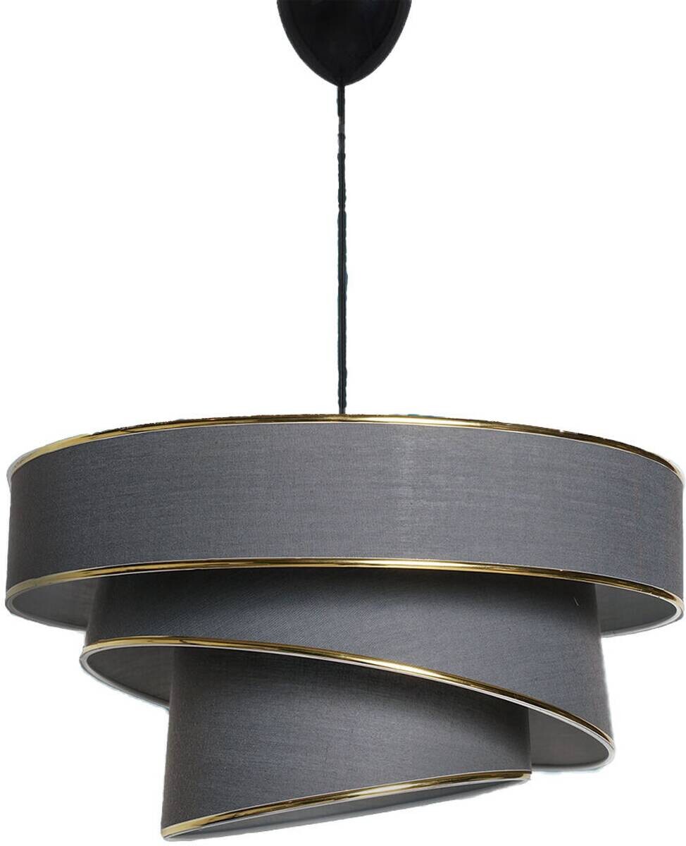 Opviq Pendelleuchte Couper gold anthrazit Baumwolle B/H/L: ca. 40x72x40 cm E27 1 Brennstellen