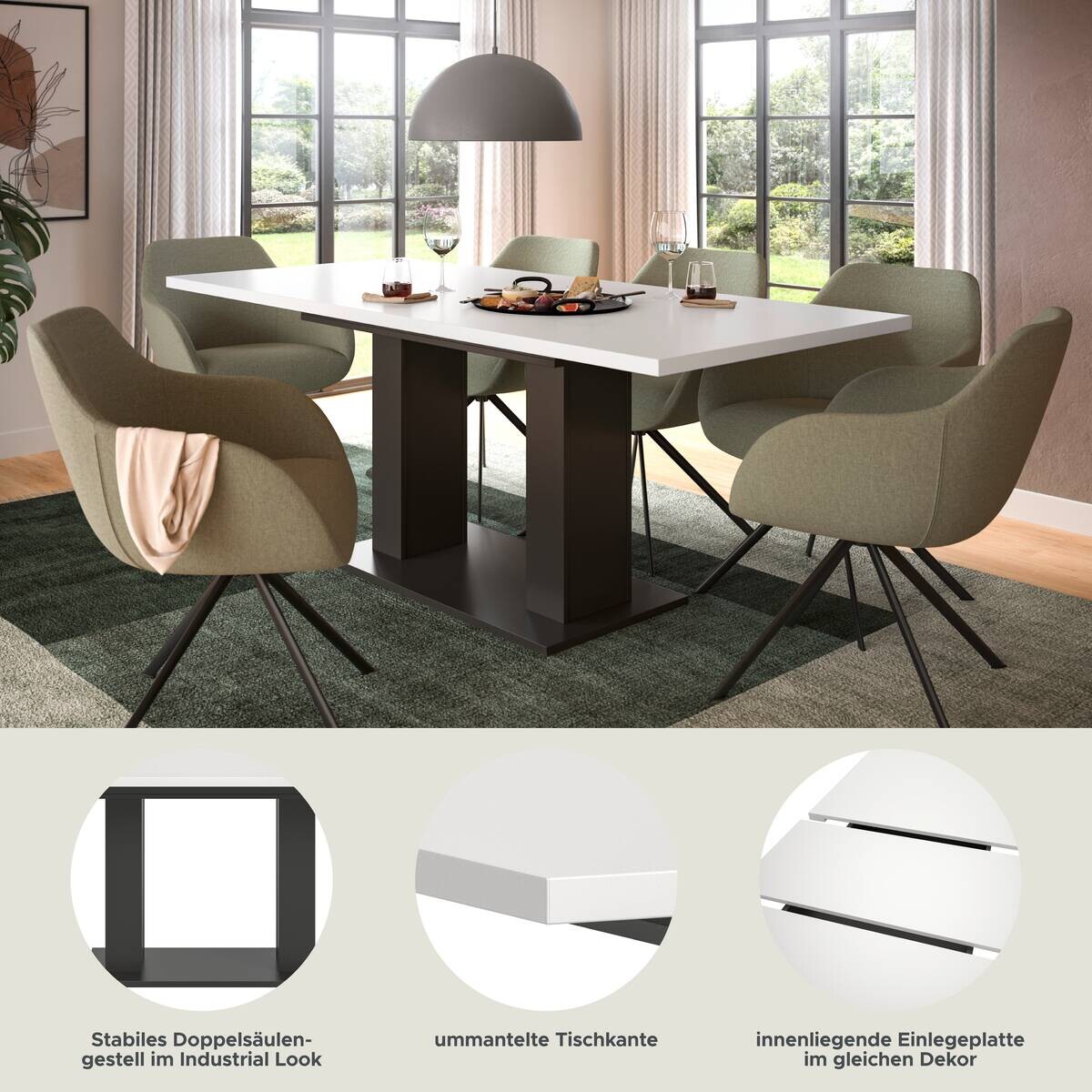 Esstisch MOTION grau B/H/T: ca. 150x76x90 cm