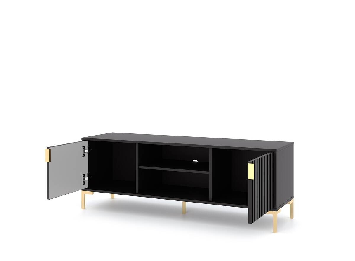 TV-Lowboard FLINN schwarz B/H/T: ca. 140x50x40 cm