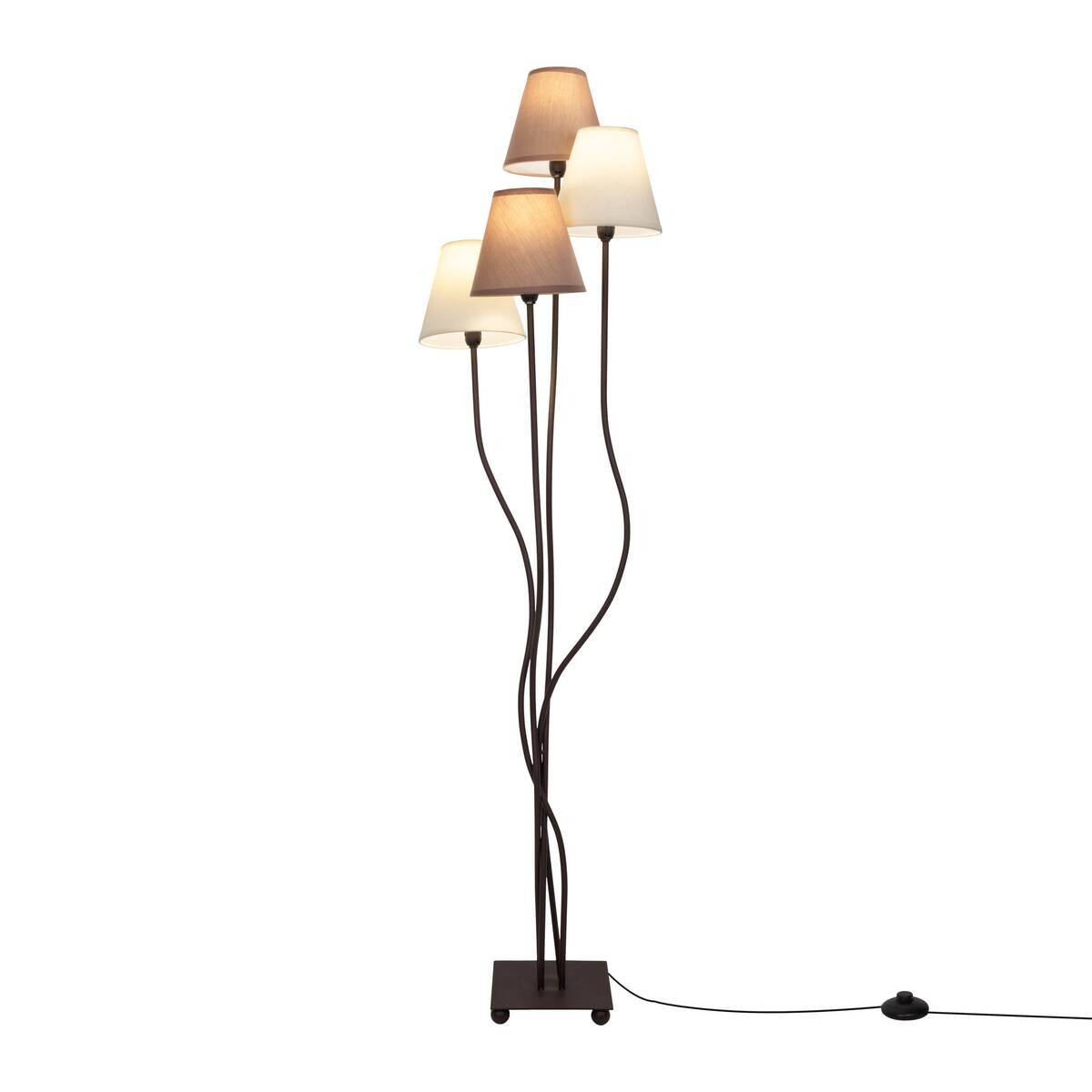Näve Leuchten Stehlampe 2040911 braun Metall Textil B/H/T: ca. 34x138x43 cm 4 Brennstellen