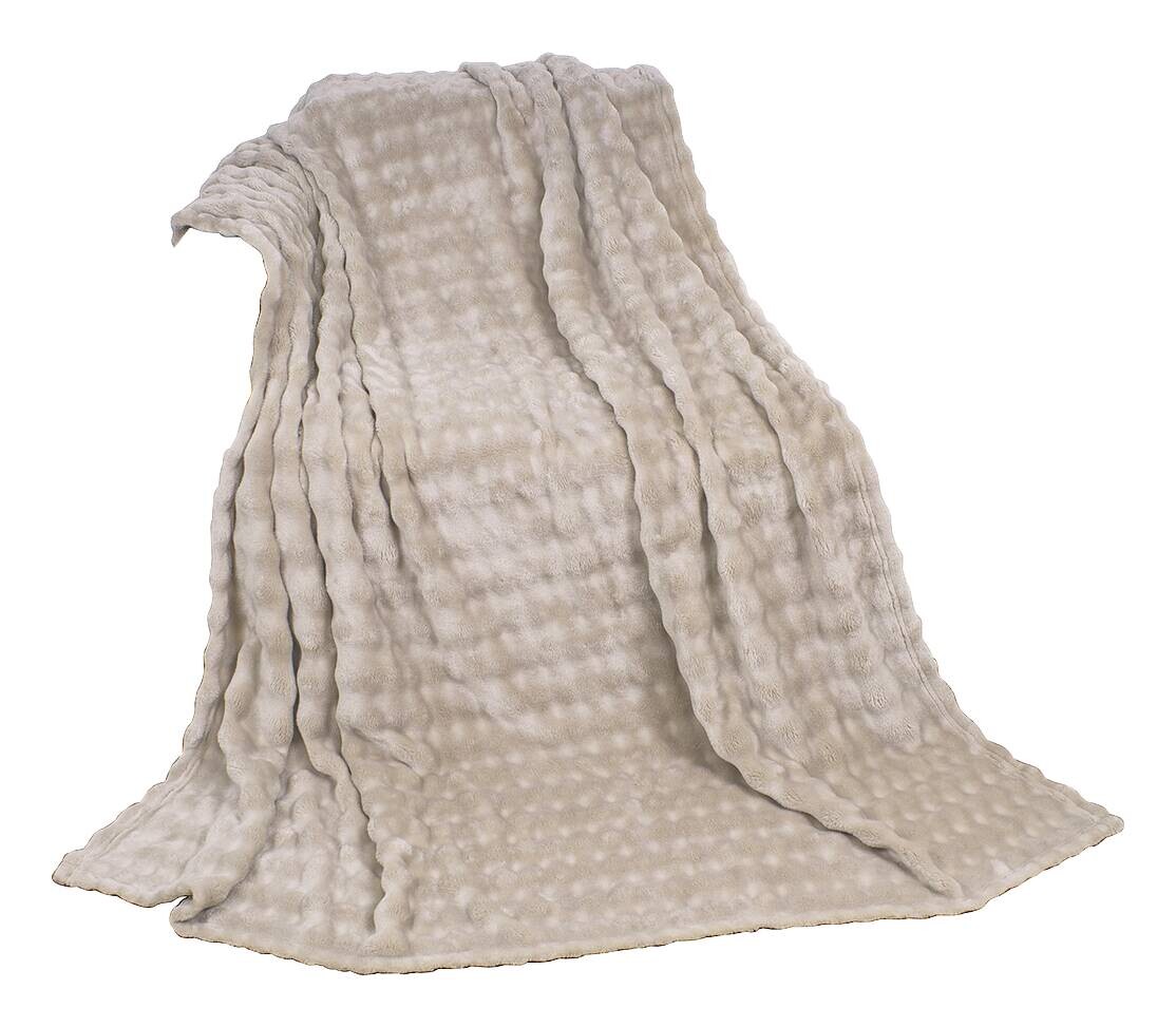 Wohndecke beige Polyester B/L: ca. 150x200 cm