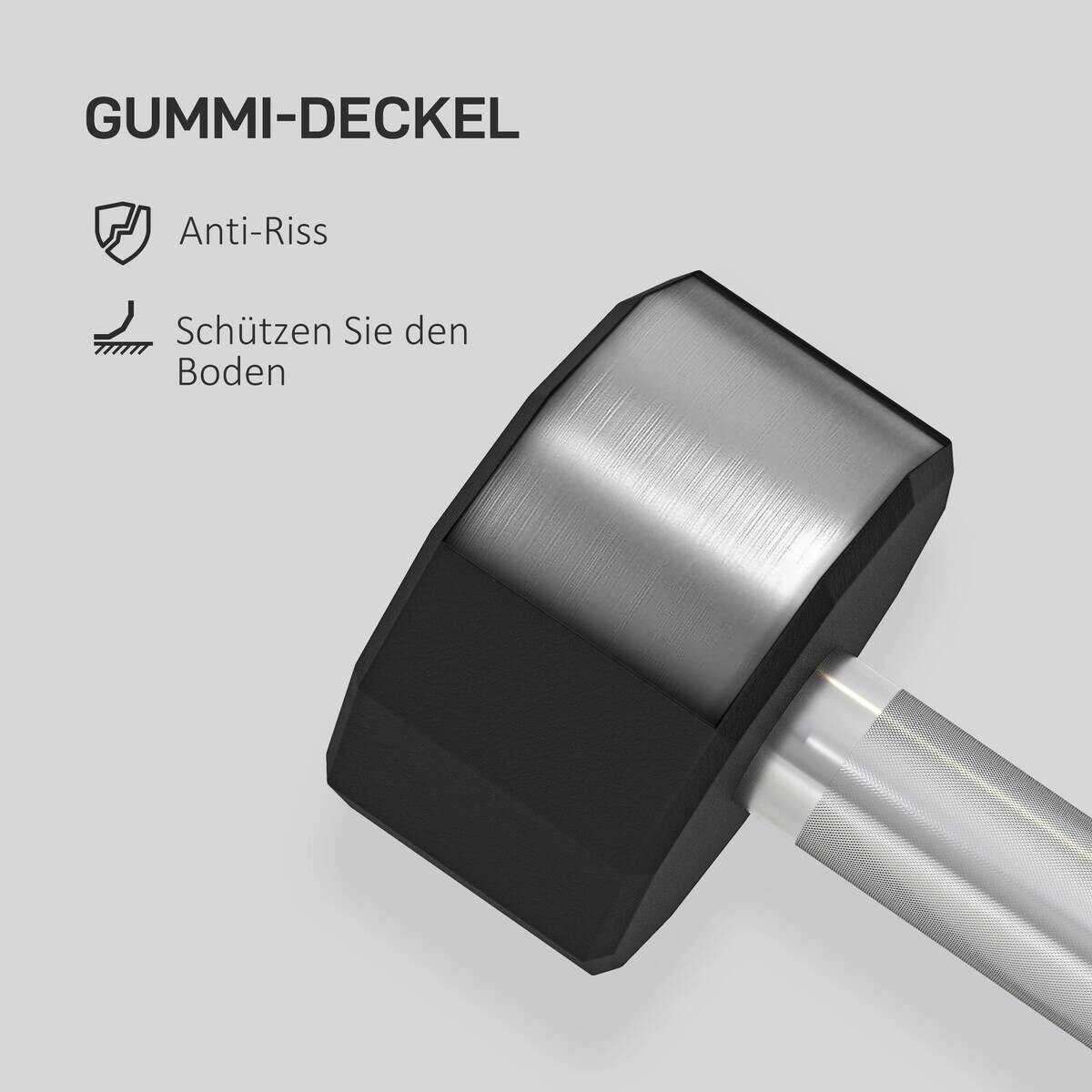 SPORTNOW Hantel schwarz Gummi B/H/L: ca. 13x13x26 cm