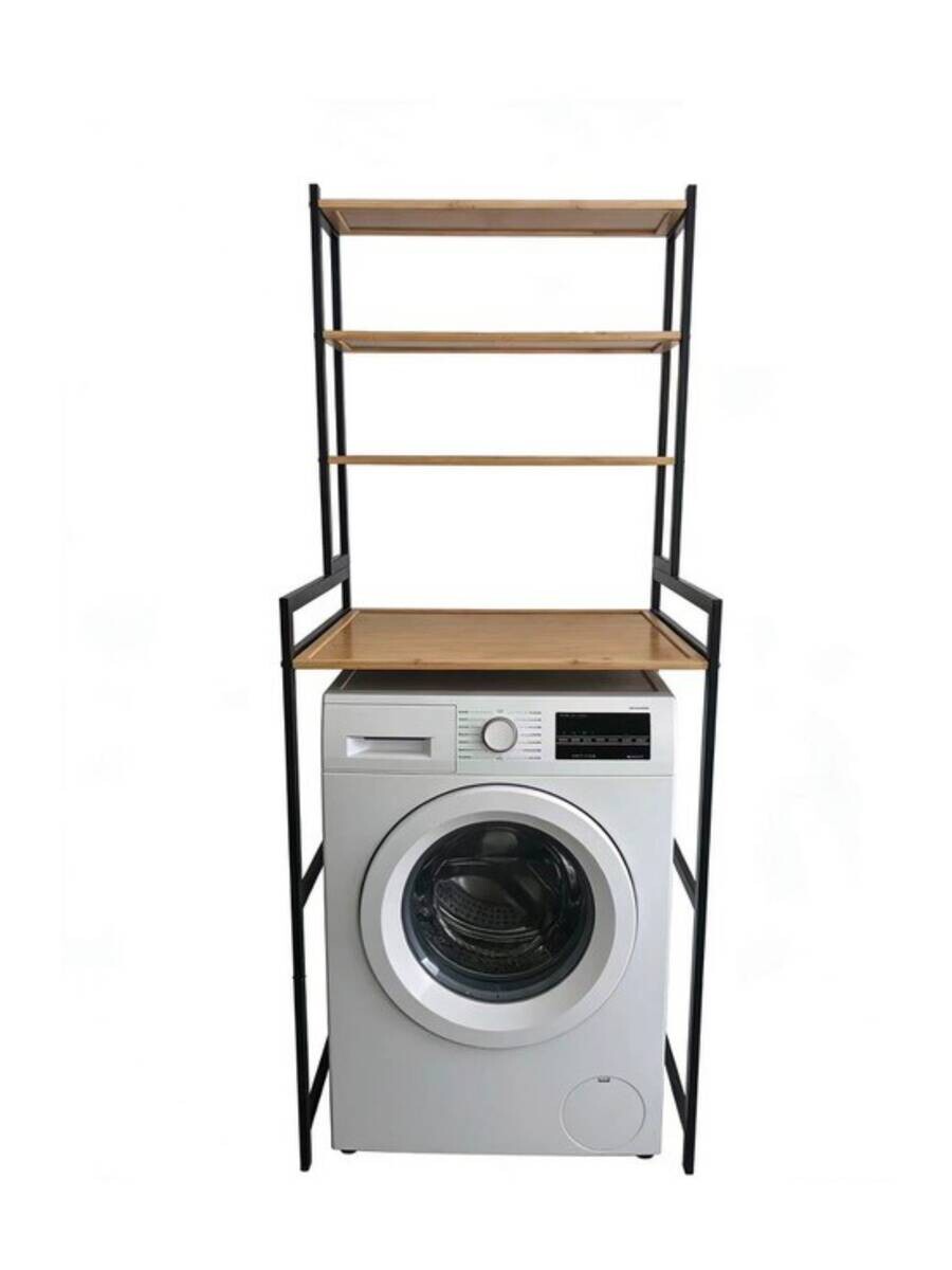 Waschmaschinenumbauschrank Tom natur Bambus B/H/T: ca. 66x165x55 cm