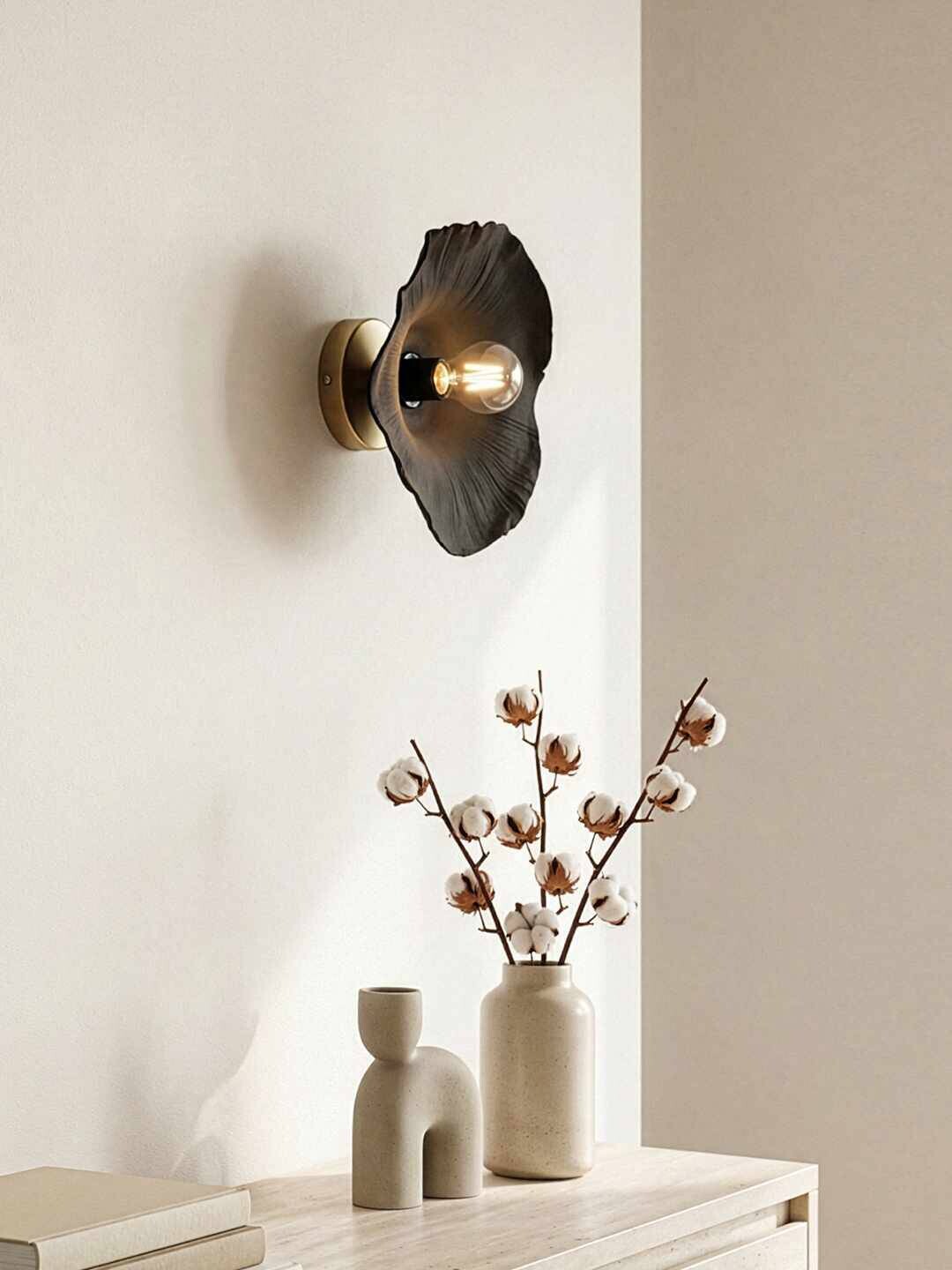 Opviq Wandleuchte gold schwarz Metall B/H/T/L/D: ca. 35x35x35x35x35 cm 1 Brennstellen