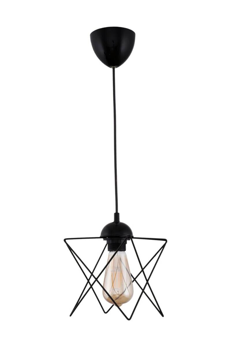 Opviq Pendelleuchte schwarz Metall B/H/T/L: ca. 18x60x21x18 cm E27 1 Brennstellen