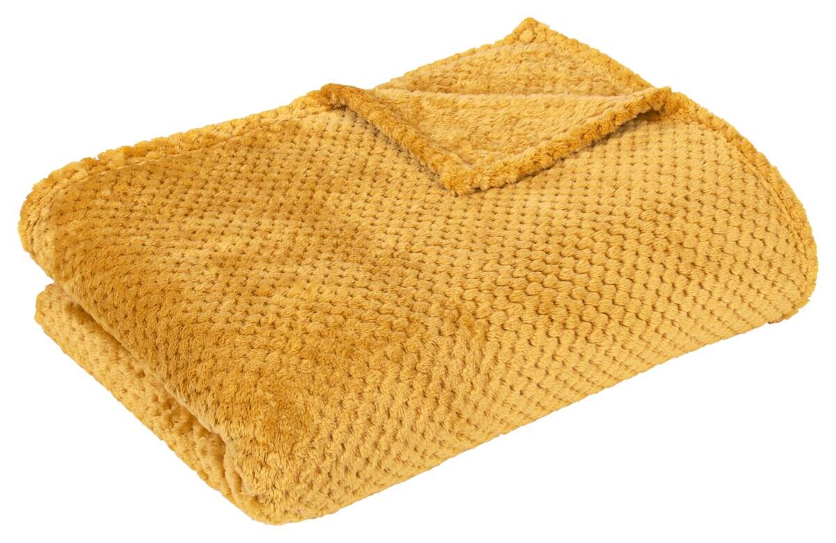 Wohndecke Flanell curry Polyester B/L: ca. 220x240 cm