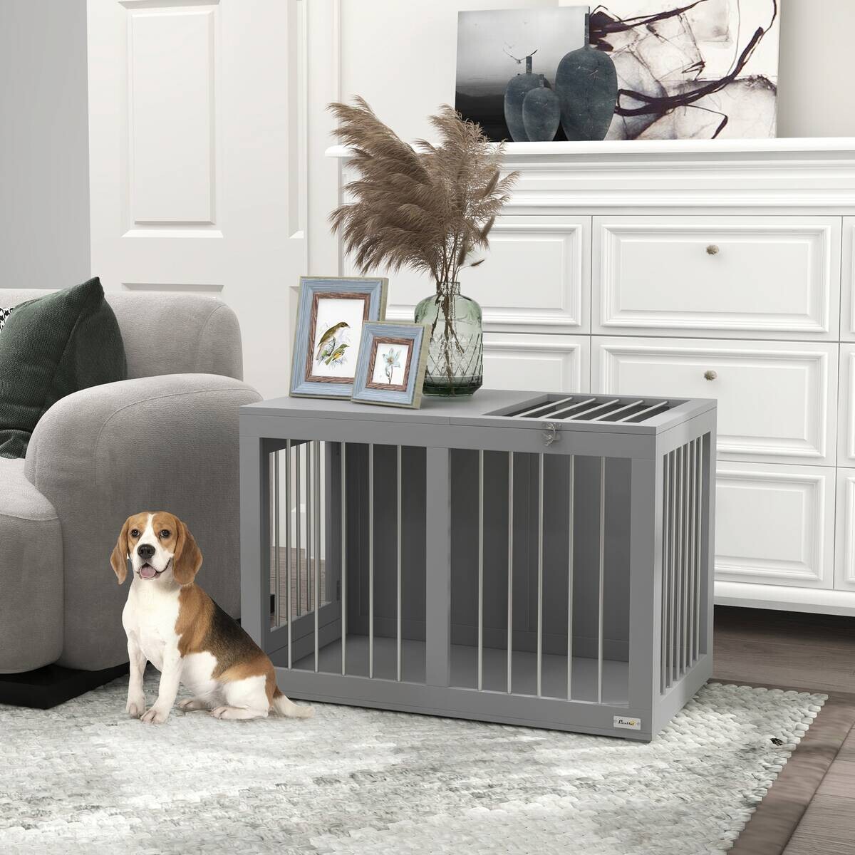 PawHut Hunde-Zubehör grau Edelstahl B/H/L: ca. 50x80x56,5 cm