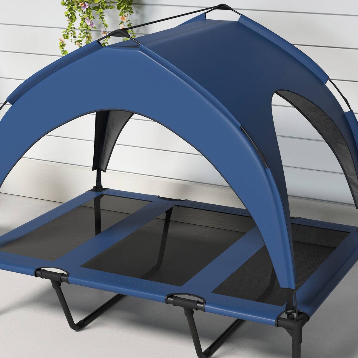 PawHut Hunde-Zubehör blau Edelstahl B/H/L: ca. 76x106x94 cm