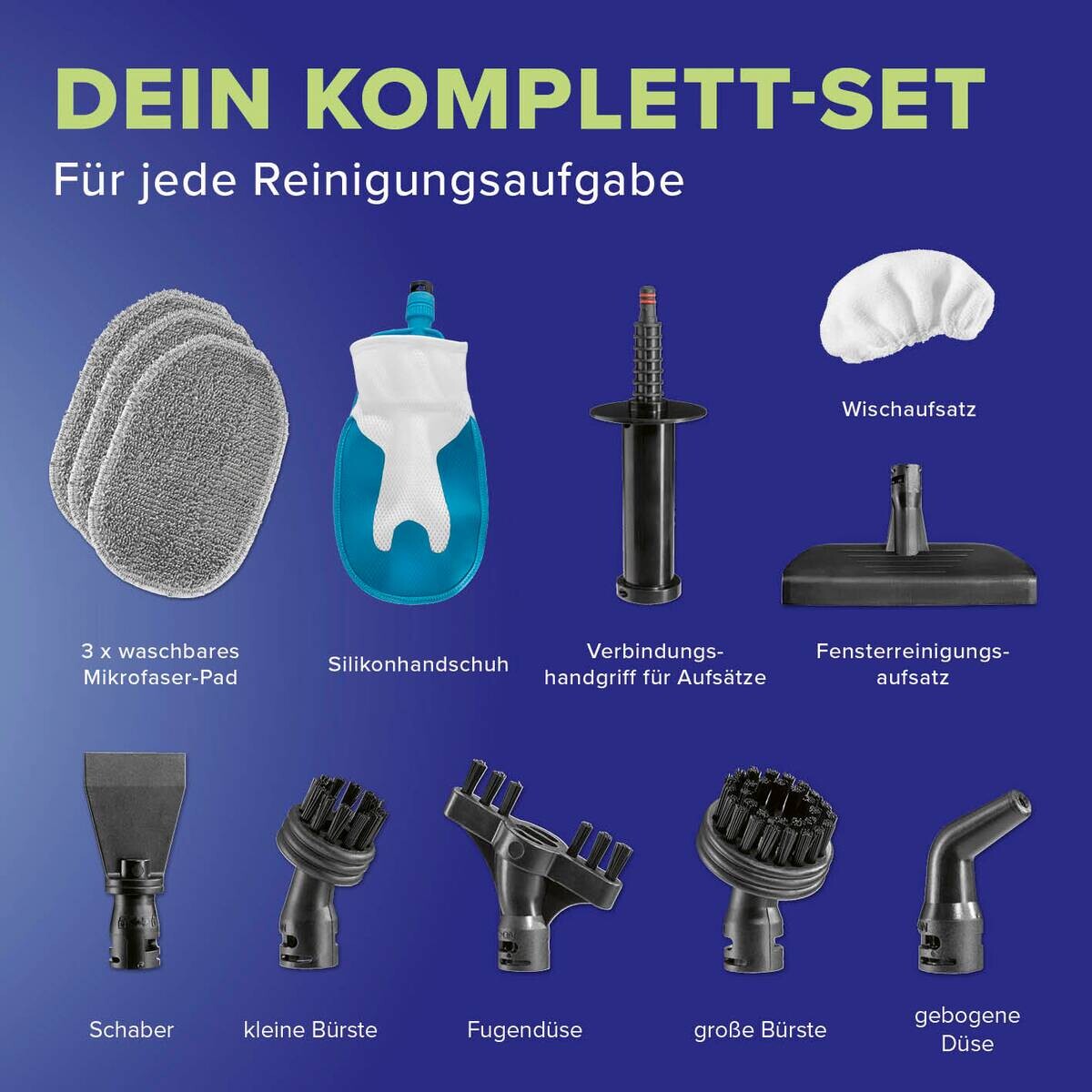 Lichterblitz Dampfreiniger 19413 blau grau Kunststoff B/H/L: ca. 23,6x23,5x32,5 cm