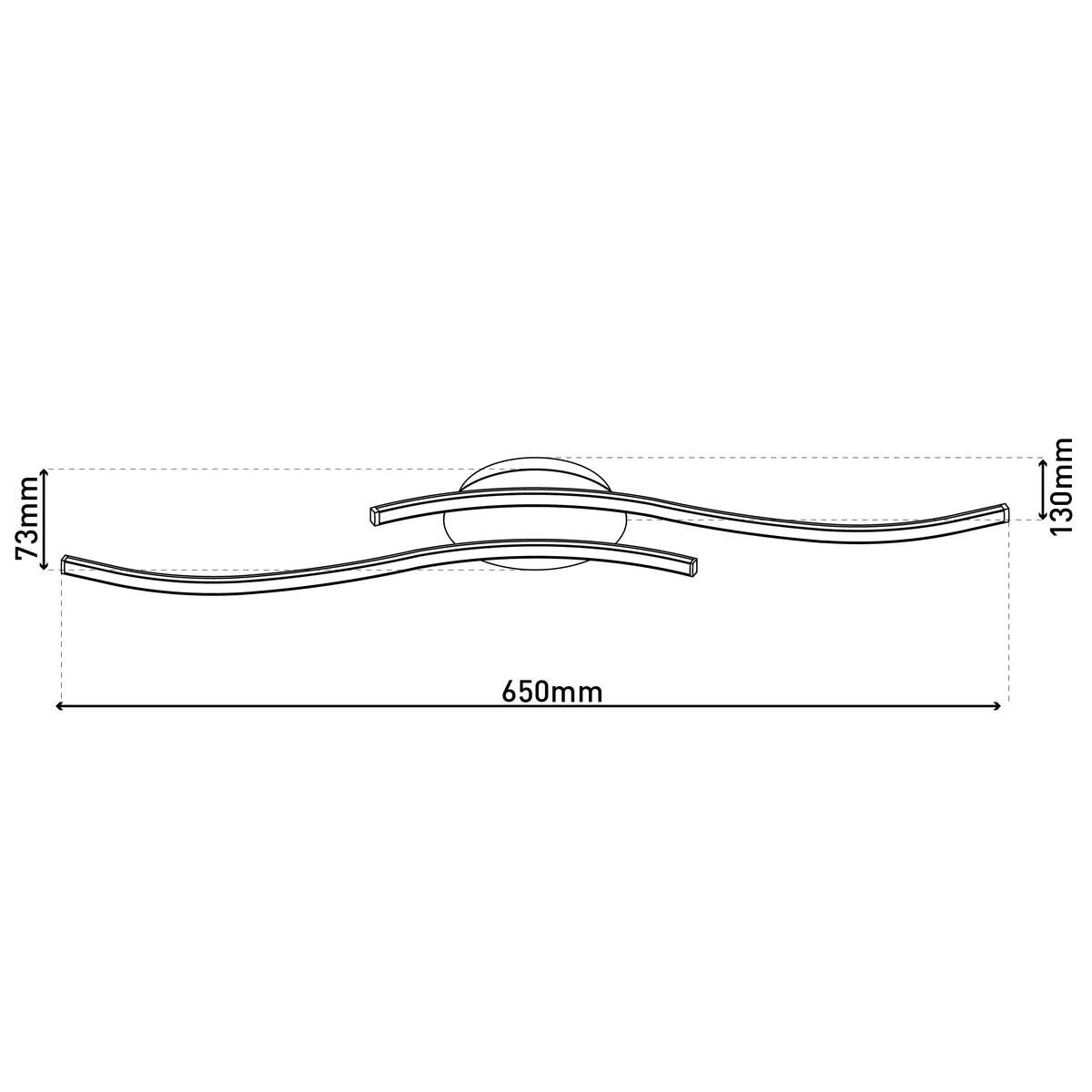 Näve Leuchten Deckenleuchte 1383122 schwarz Kunststoff Metall B/H/T: ca. 13x7,3x65 cm null 2 Brennstellen