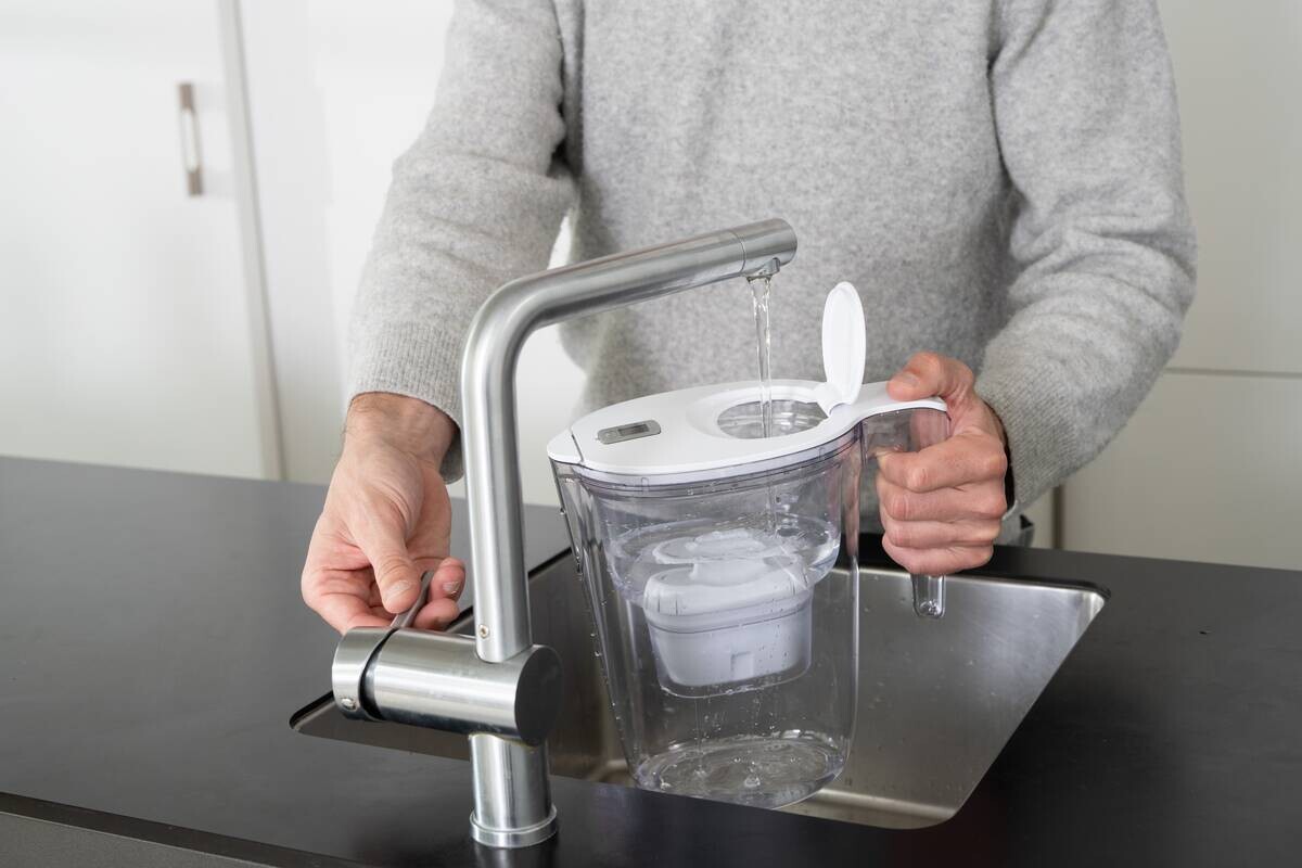 Wasserfilter-Kanne transparent Kunststoff B/H/T: ca. 12x27x25 cm